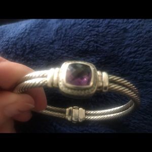 Knock off Yurman bracelet with amethyst stone